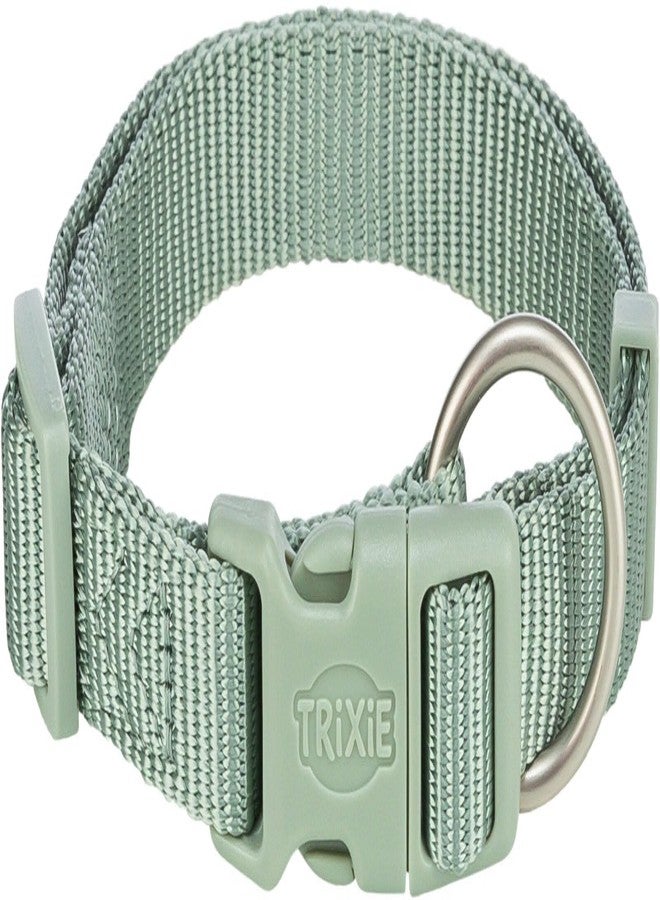 TRIXIE Premium Dog Collar, Adjustable Fit, L-XL Size, 40-65 cm Length, 25 mm Width (sage) - Image 1